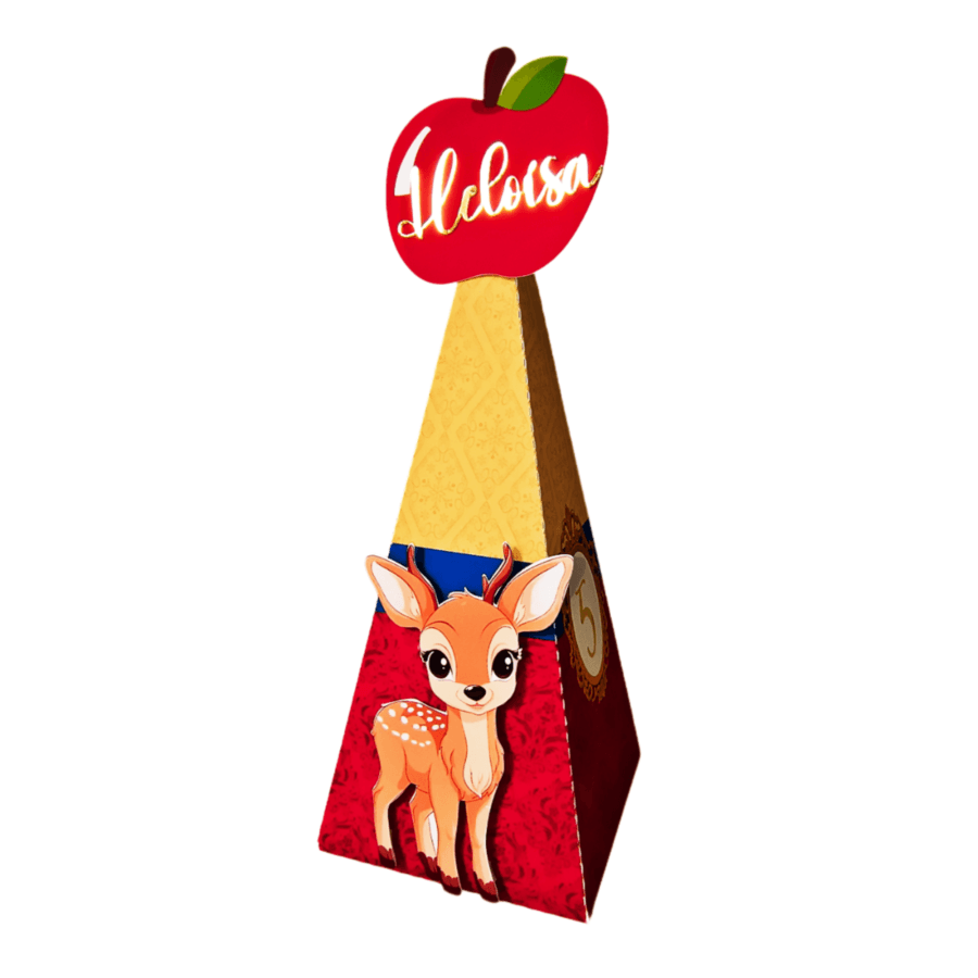 Caixa Pirâmide Personalizada - Branca de Neve - Efeito 3D