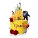 Topo de Bolo A Bela e a Fera