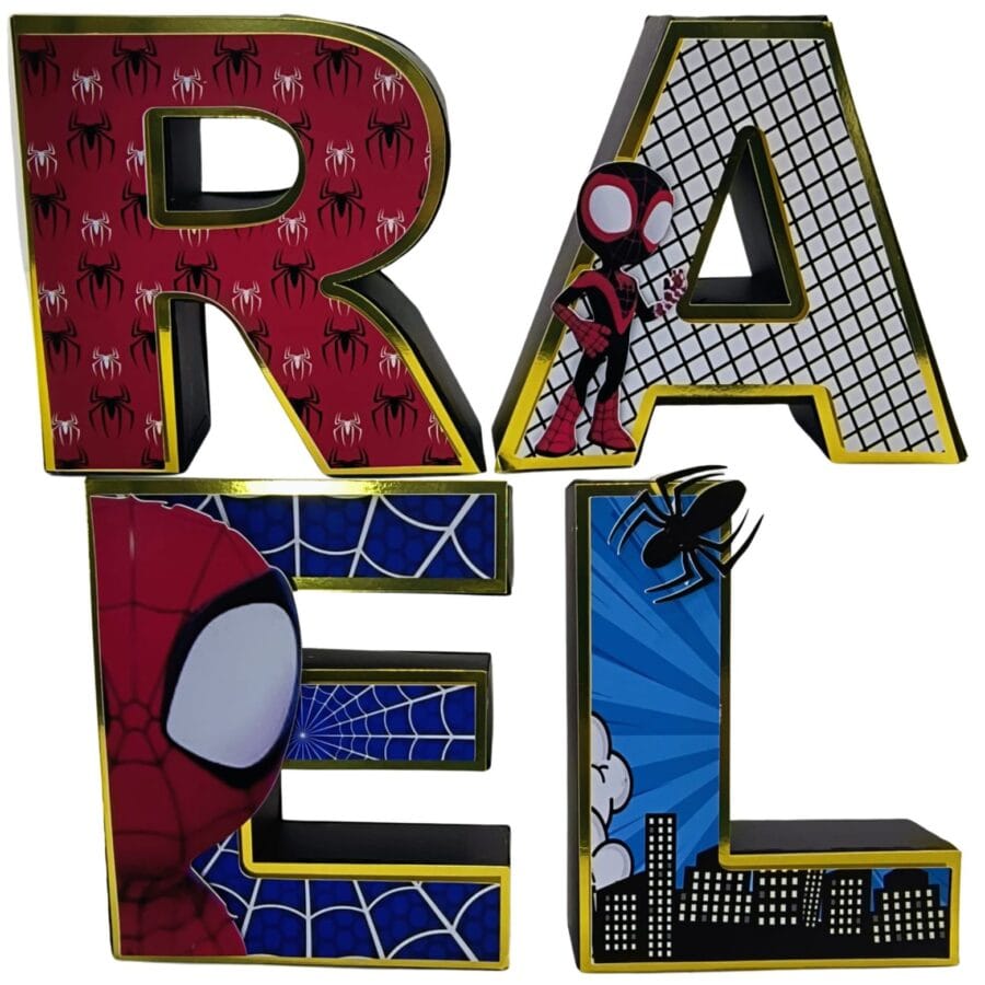 Letras 3D Homem-Aranha Aranhaverso