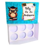 Caixa para Doces Dia dos Professores - Lembrancinha com Berço para 6 Doces