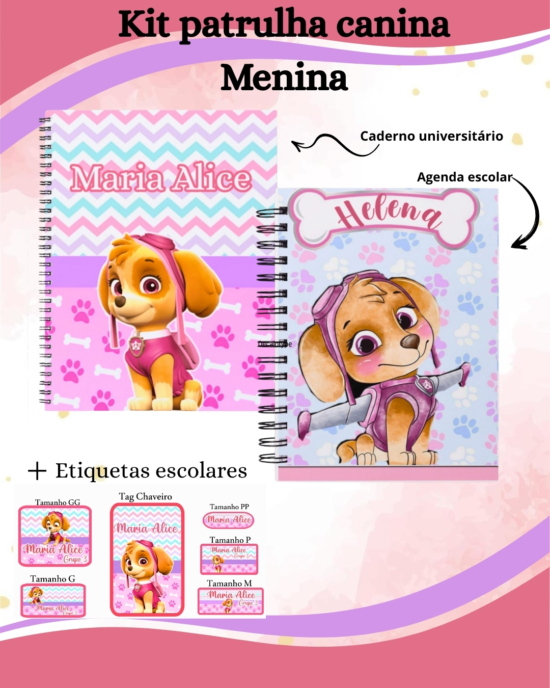 Kit Escolar Personalizado - Fazemos todos os temas