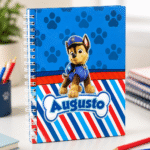 Agenda Escolar Infantil Personalizada com Nome Patrulha Canina Chase | Capa Dura | Agenda Menino 2027