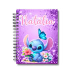 Agenda Personalizada Stitch (Lilo & Stitch) | Fundo Lilás Glitter