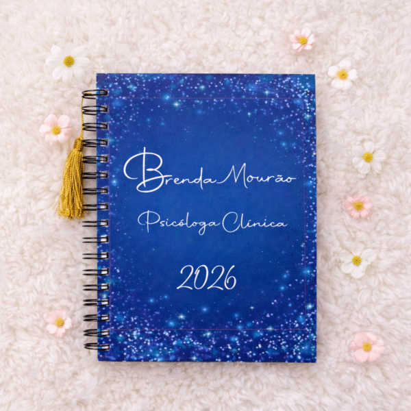 Planner/Agenda Personalizada 2026 com Nome – Azul Brilhante