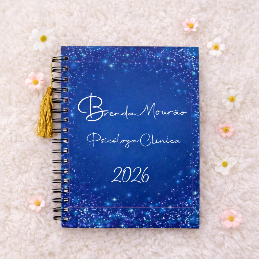 Planner/Agenda Personalizada 2026 com Nome – Azul Brilhante