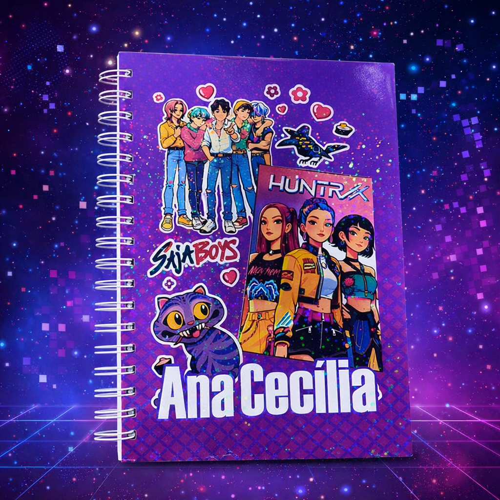 Agenda Escolar Personalizada K-Pop Guerreiras com Nome – Volta às Aulas 2026