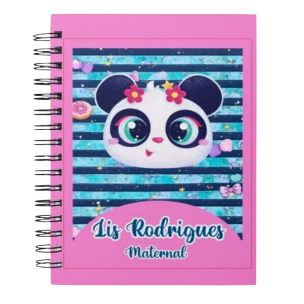 Agenda Escolar Personalizada Panda Menina - Maternal e Creche - Com Nome