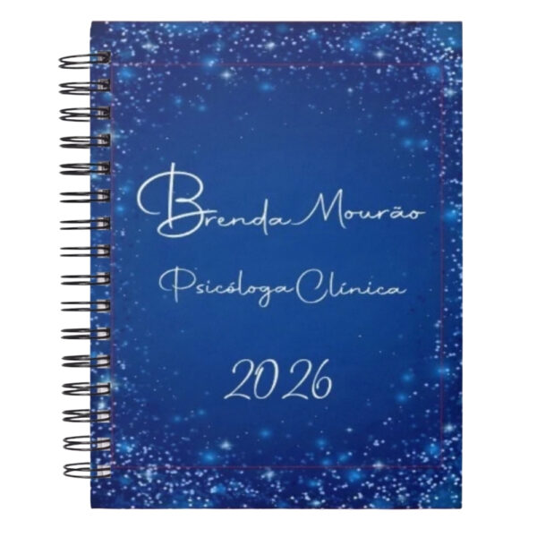 Planner/Agenda Personalizada 2026 com Nome – Azul Brilhante