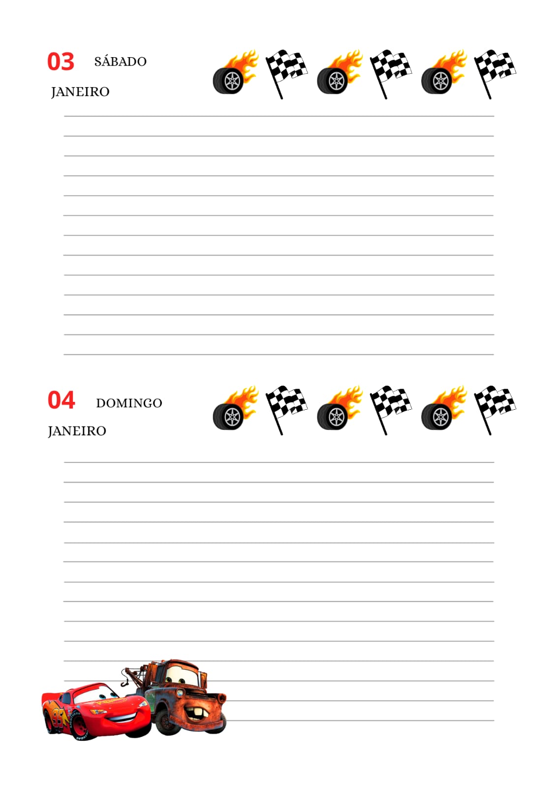 Agenda Personalizada Carros com Nome – Volta às Aulas - Imagem 2
