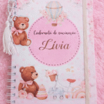 Caderneta de Vacinação Bebê Personalizada com Nome | Porta Carteira de Vacina Infantil Menina Ursinho