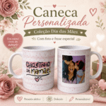 Caneca Personalizada Dia das Mães com Foto e Frase | Presente Afetivo para Mãe