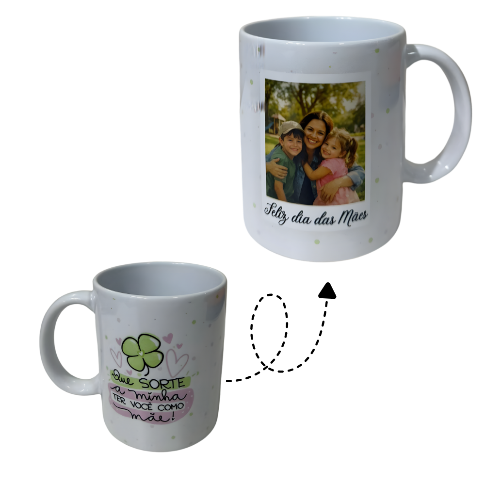 Caneca Personalizada Dia das Mães com Foto e Frase | Presente Afetivo para Mãe