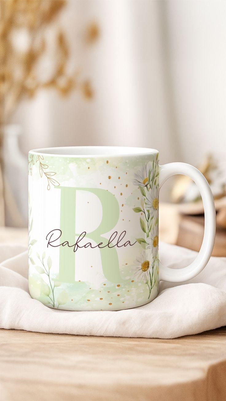 Xícara Personalizada com Letra e Nome | Caneca Exclusiva com Inicial | Presente Criativo Personalizado - Imagem 2
