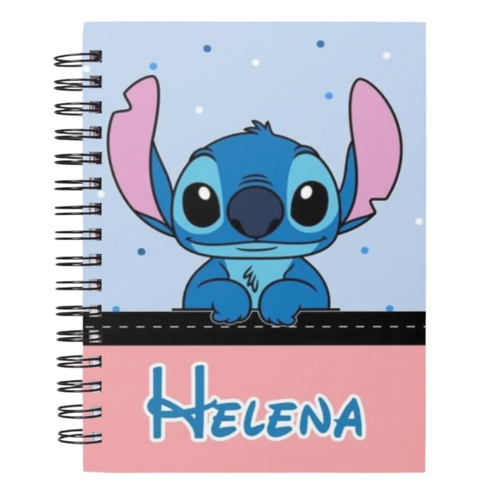 Agenda 2026/2027 Stitch Personalizada com Nome Capa Dura Espiral