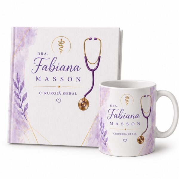 Kit Presente Médica Personalizado Agenda Planner + Caneca Medicina Doutora Profissional Saúde