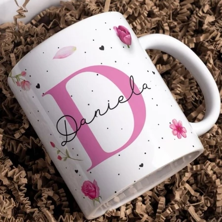 Xícara Personalizada com Letra e Nome | Caneca Exclusiva com Inicial | Presente Criativo Personalizado