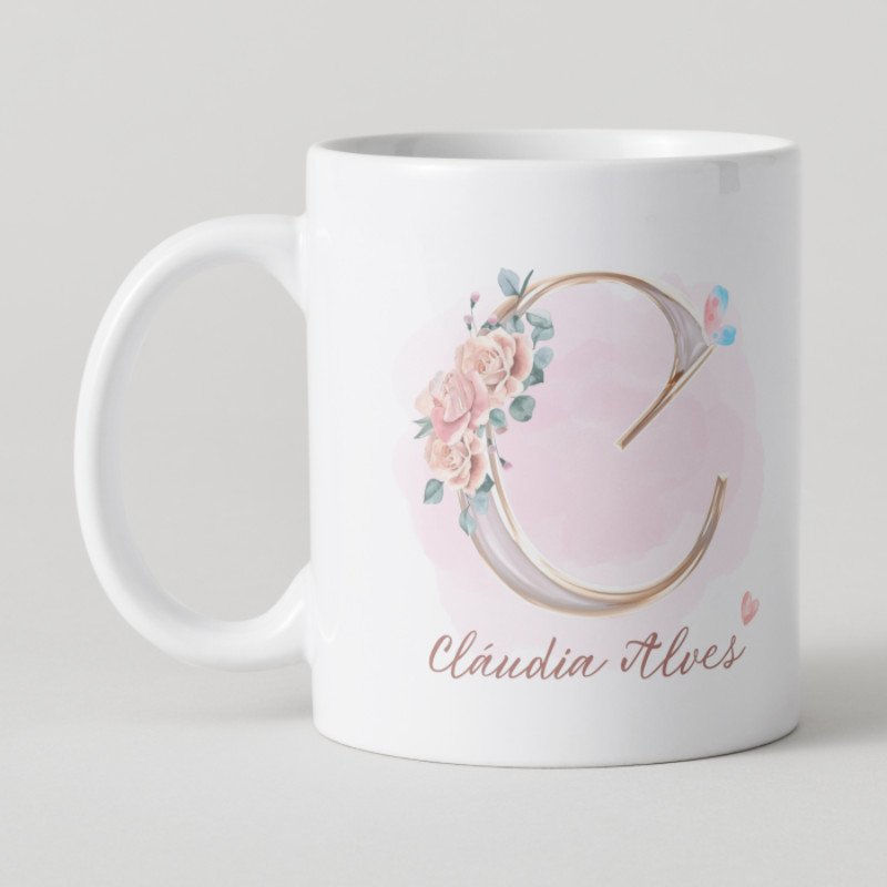 Xícara Personalizada com Letra e Nome | Caneca Exclusiva com Inicial | Presente Criativo Personalizado - Imagem 3