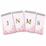 Bloco de Notas Personalizado com Inicial e Flores – Wire-O